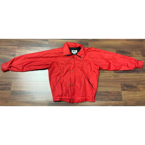 *FLAW VTG REI Windbreaker MADE IN USA Goretex Rain Jacket Mens Sz L Red SEE NOTE